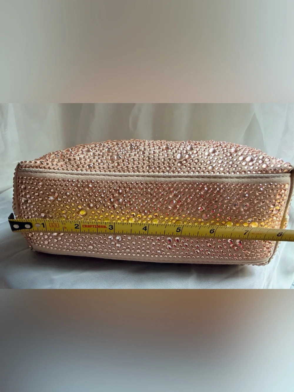Sparkling Rose Gold Hobo Bag with Gold Chain - Picture 5 of 15
